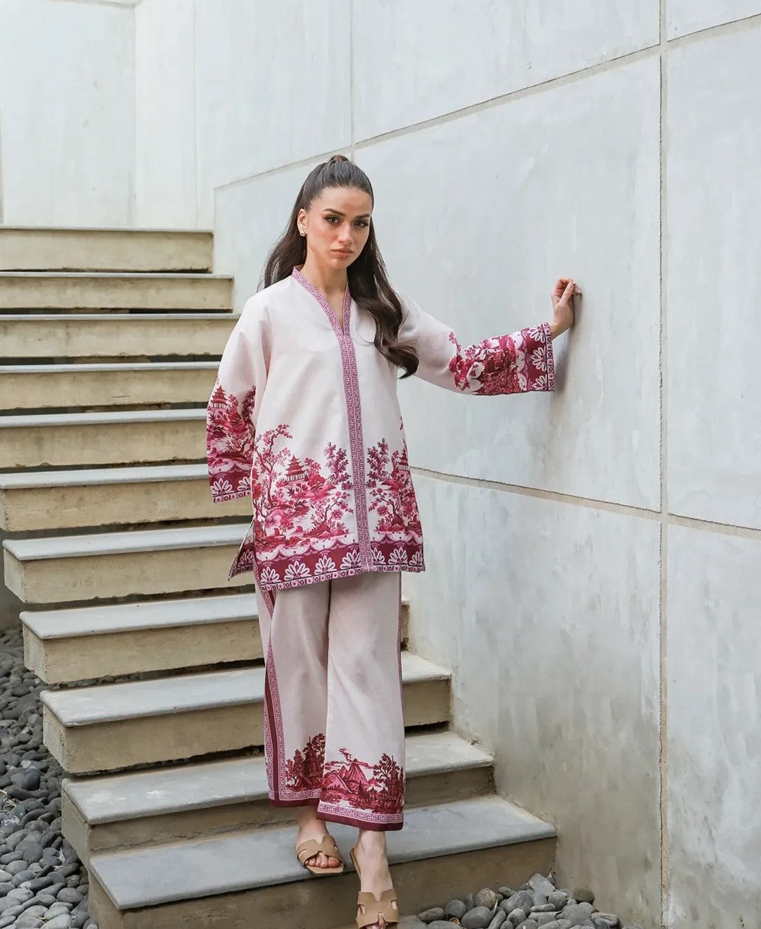 Front & Back Printed Co-Ord Set for Women – 2 Piece Stylish Matching Outfit