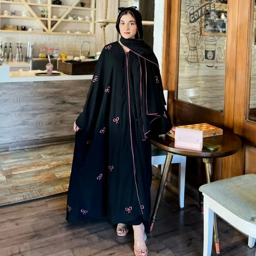 Trending Bow Abaya with Stoller – Elegant Modest Style 2025