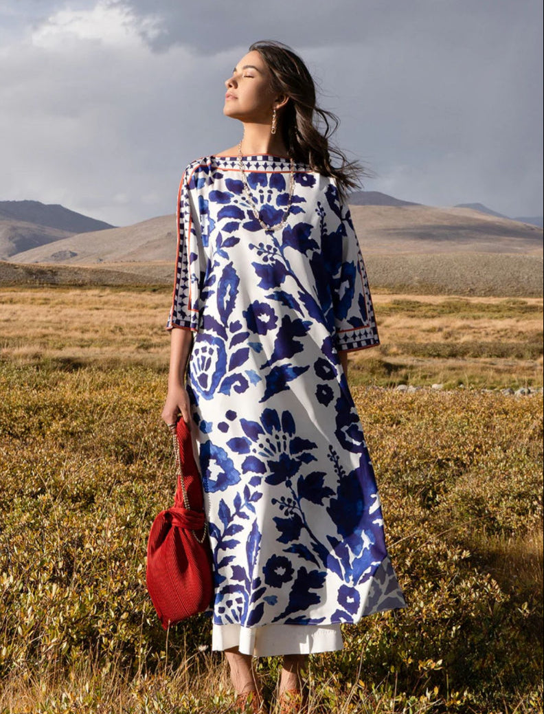 Swiss Silk Printed Stitched 2PC Co Ord