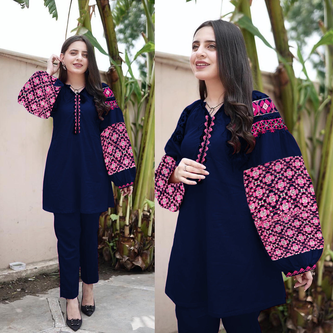 Heavy Sleeves Embroidered 2PC Suit | Elegant Designer Wear